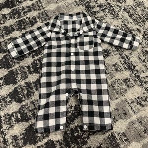 Plaid Baby Jumper Outfit